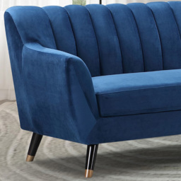 Morgan 2 Seater Blue Plush Velvet Sofa - Artemis Home - Wilko - thumbnail 3