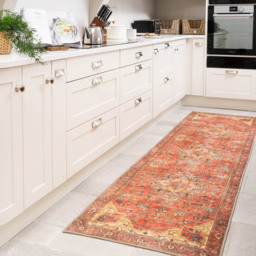 Kukoon Gold Coral Distressed Persian Inspired Rug 60 x 240cm - Orange - Wilko - thumbnail 3