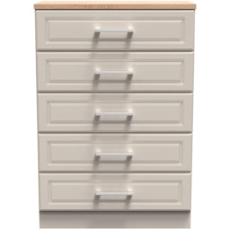 Crowndale Kent 5 Drawer Kashmir Ash and Modern Oak Chest of Drawers Ready Assembled - Cream - Wilko - thumbnail 4