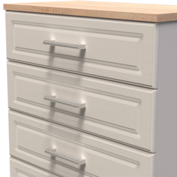 Crowndale Kent 5 Drawer Kashmir Ash and Modern Oak Chest of Drawers Ready Assembled - Cream - Wilko - thumbnail 6
