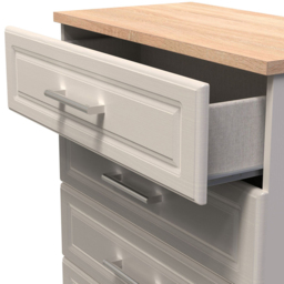 Crowndale Kent 5 Drawer Kashmir Ash and Modern Oak Chest of Drawers Ready Assembled - Cream - Wilko - thumbnail 7