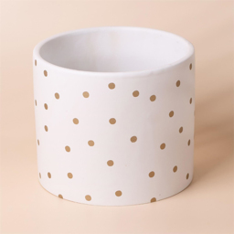 Leaf Gold Dot Plant Pot 18 x 15cm - Size: 15 x 18 x 18cm - White - Wilko - thumbnail 3