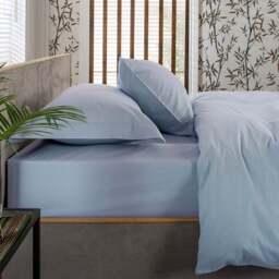 The Lyndon Company Double Powder Blue Fitted Bed Sheet - Wilko