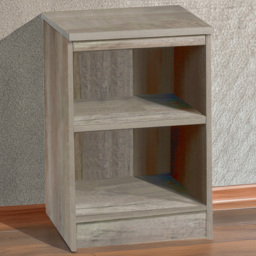 R White Cabinets 2 Shelf Grey Desk Height Bookcase - Size: 72.8 x 47.9 x 54cm - Wilko