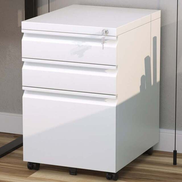 Vinsetto 3 Drawer Rolling Filing Cabinet - Size: 39 x48 x 60cm - White - Wilko - image 1