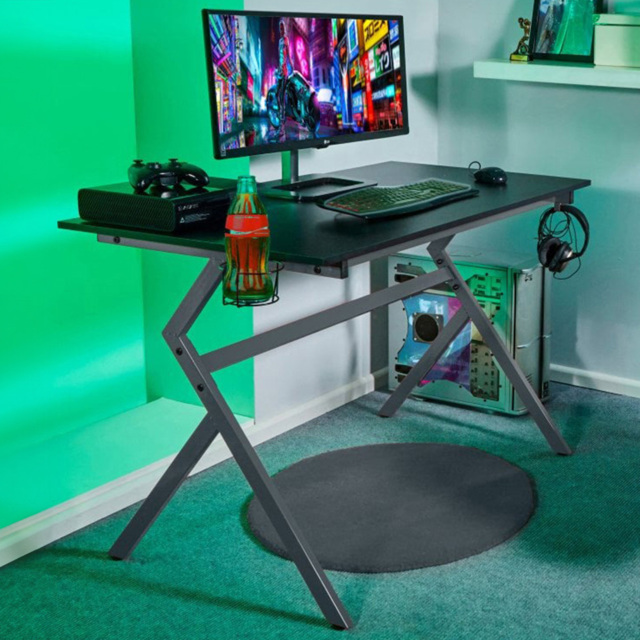 Neo Ergonomic Computer Gaming Desk Grey - Size: 66 x 115 x 77cm - Wilko - image 1