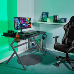 Neo Ergonomic Computer Gaming Desk Grey - Size: 66 x 115 x 77cm - Wilko - thumbnail 5