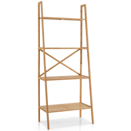 Costway 4 Shelf Natural Freestanding Bookcase - Cream - Wilko - thumbnail 3