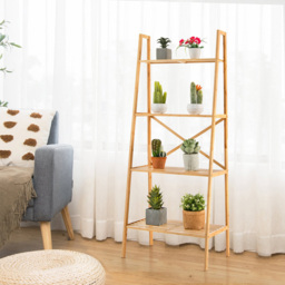 Costway 4 Shelf Natural Freestanding Bookcase - Cream - Wilko - thumbnail 5