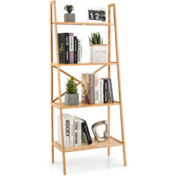 Costway 4 Shelf Natural Freestanding Bookcase - Cream - Wilko - thumbnail 4