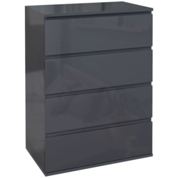 Portland 4 Drawer High Gloss Grey Chest of Drawers - Wilko - thumbnail 3