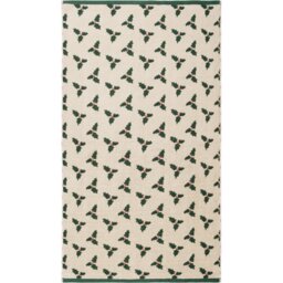 Christmas Holly Towel Cream 125cm - Wilko