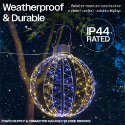 Xmas Haus 200 White and 200 Warm White Micro LED Ball Light 60cm - Size: 570 x 610 x 610cm - Wilko - thumbnail 5