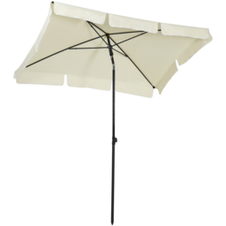 Outsunny Cream White Tilting Parasol 2 x 1.25m - Size: 2m - Wilko