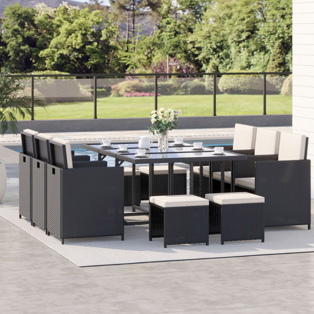 Outsunny 10 Seater Rattan Garden Dining Set Black - Wilko - image 1