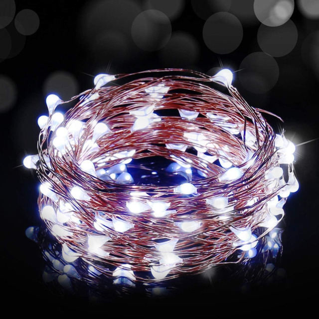 Shatchi 100 Cool White LED Gold Copper Wire Christmas String Light 10m 2 Pack - Size: 6 x 1.5 x 2cm - Wilko - image 1