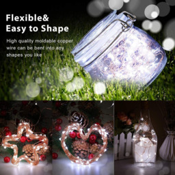 Shatchi 100 Cool White LED Gold Copper Wire Christmas String Light 10m 2 Pack - Size: 6 x 1.5 x 2cm - Wilko - thumbnail 3