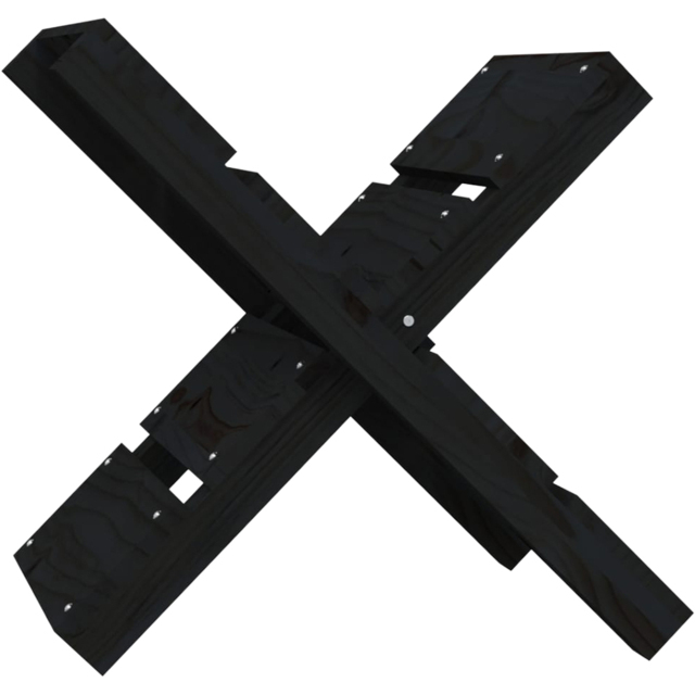 vidaXL Black Pine Wood Firewood Log Holder 48 x 47 x 39.5cm - Wilko - image 1