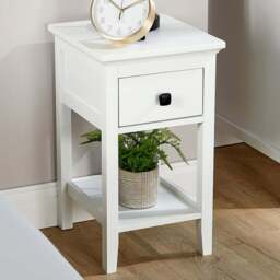 Home Source Single Drawer White Bedside Table - Wilko
