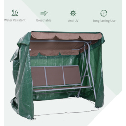 Outsunny Green 3 Seater Swing Bench Cover 150 x 155 x 215cm - Wilko - thumbnail 6