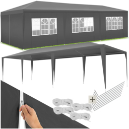 tectake Miramas 9 x 3m Grey Gazebo with 8 Side Panels - Size: 3 x 9m - Wilko - thumbnail 3