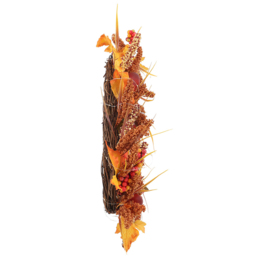 Living and Home Autumn Golden Sorghum Door Wreath with LED Lights 50cm - Size: 50x50x3cm - Brown - Wilko - thumbnail 4