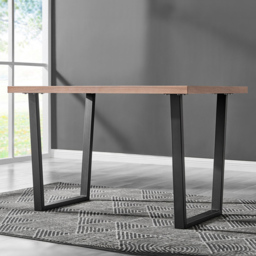 Furniturebox Solo Cesano 4 Seater Dining Set Brown Cream and Black - Wilko - thumbnail 3