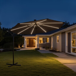 3m Parasol with Removable LED Lights Grey - Wilko - thumbnail 3