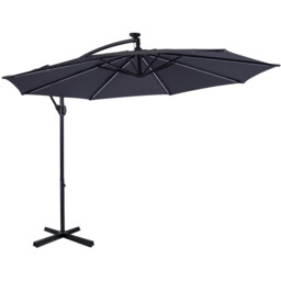 3m Parasol with Removable LED Lights Grey - Wilko - thumbnail 4