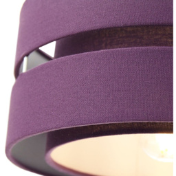 Happy Homewares 3 Tier Purple Linen Fabric Ceiling Pendant Light Shade - Size: 13 x 26 x 26cm - Wilko - thumbnail 4