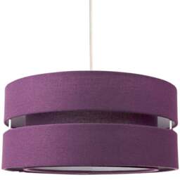 Happy Homewares 3 Tier Purple Linen Fabric Ceiling Pendant Light Shade - Size: 13 x 26 x 26cm - Wilko - thumbnail 1
