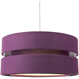 Happy Homewares 3 Tier Purple Linen Fabric Ceiling Pendant Light Shade - Size: 13 x 26 x 26cm - Wilko - thumbnail 3