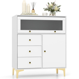 Costway 2 Door 3 Drawers Grey Chest of Drawers - Wilko - thumbnail 3