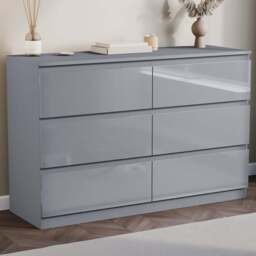 Vida Designs Glinton 6 Drawer Grey Chest of Drawers - Wilko - thumbnail 1