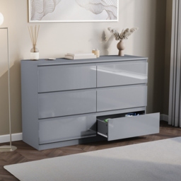 Vida Designs Glinton 6 Drawer Grey Chest of Drawers - Wilko - thumbnail 5