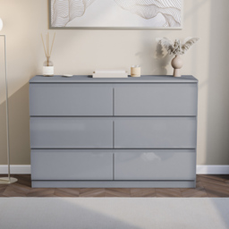 Vida Designs Glinton 6 Drawer Grey Chest of Drawers - Wilko - thumbnail 4