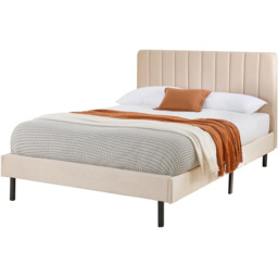 Aspire Furniture Rosella Small Double Cream Plush Velvet Bed Frame - Aspire Beds - Wilko - thumbnail 3