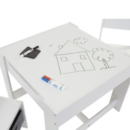 Liberty House Toys Kids White and Grey Table and 2 Chairs Set with Storage Bins - Size: 48 x 60 x 60cm - Wilko - thumbnail 7