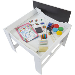 Liberty House Toys Kids White and Grey Table and 2 Chairs Set with Storage Bins - Size: 48 x 60 x 60cm - Wilko - thumbnail 5