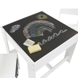 Liberty House Toys Kids White and Grey Table and 2 Chairs Set with Storage Bins - Size: 48 x 60 x 60cm - Wilko - thumbnail 6