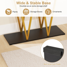 Costway White Faux Marble Extra Long Console Entry Table - Size: 100 x 30 x 79cm - Wilko - thumbnail 7