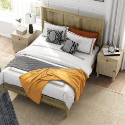 Costway Single Door Single Drawer Natural Rattan Nightstand - Wood - Wilko - thumbnail 4