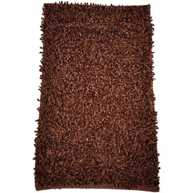 Rapport Home Oxford Brown Shaggy Super Absorbent Rug 88 x 55cm - Wilko - image 1