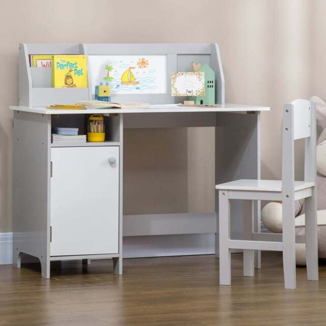 Playful Haven 2 Piece Kids Desk and Chair Set Grey - Size: 90 x 45 x 85cm - Wilko - image 1