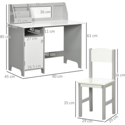 Playful Haven 2 Piece Kids Desk and Chair Set Grey - Size: 90 x 45 x 85cm - Wilko - thumbnail 7