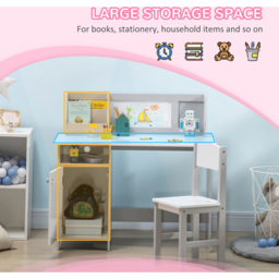Playful Haven 2 Piece Kids Desk and Chair Set Grey - Size: 90 x 45 x 85cm - Wilko - thumbnail 5