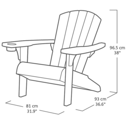 Keter Alpine Teal Adirondack Chair - Size: 96.5 x 81 x 93cm - Wilko - thumbnail 7