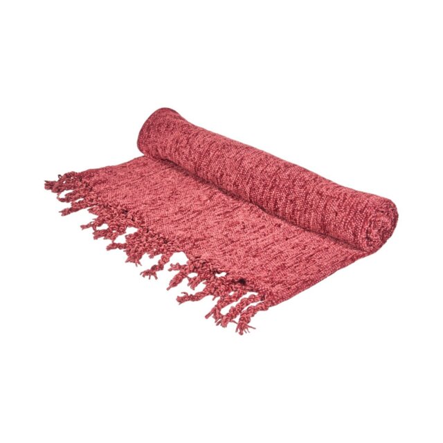Chenille Tassel Throw Burgundy - Wilko - image 1
