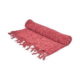 Chenille Tassel Throw Burgundy - Wilko - thumbnail 1