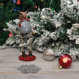St Helens Metal Reindeer Decoration - Size: 220 x 80 x 80cm - Grey - Wilko - thumbnail 4